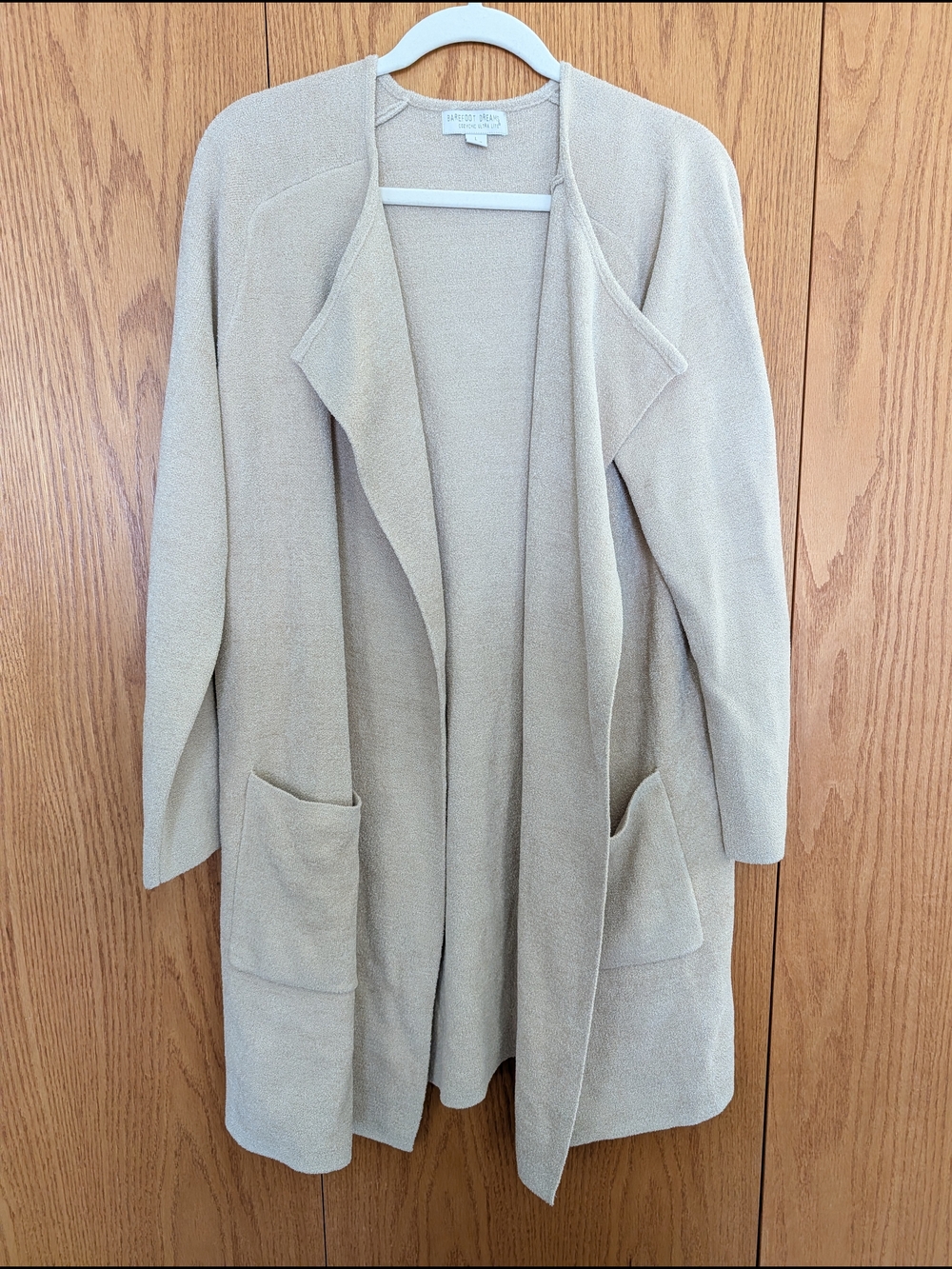 NWOT Barefoot Dreams Cozychic Ultra Lite Sweater Jacket In Sand Dollar